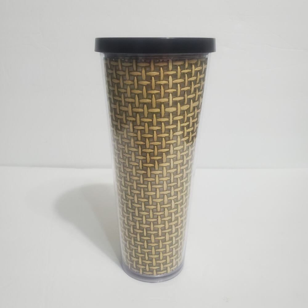 Starbucks Discontinued Limited Edition Woven Basket Pattern Tumbler 24 oz 2018